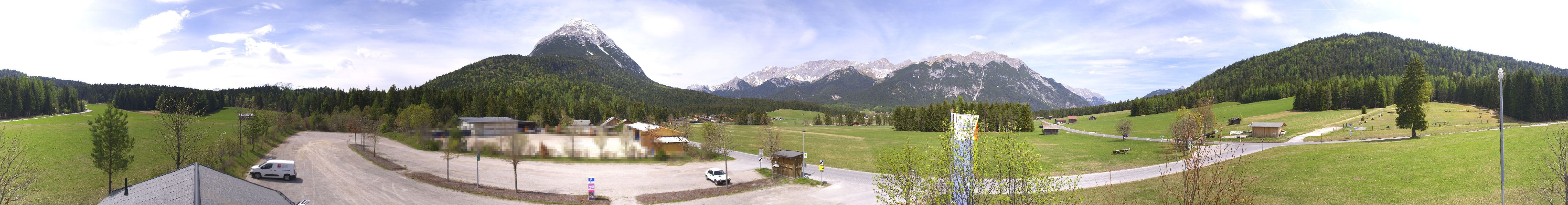Archiv Foto Webcam Leutasch Moos - Rödlach Parkplatz