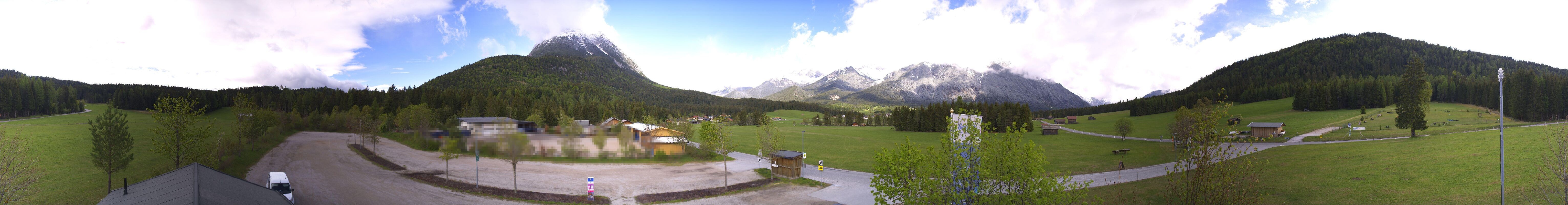 Archiv Foto Webcam Leutasch Moos - Rödlach Parkplatz
