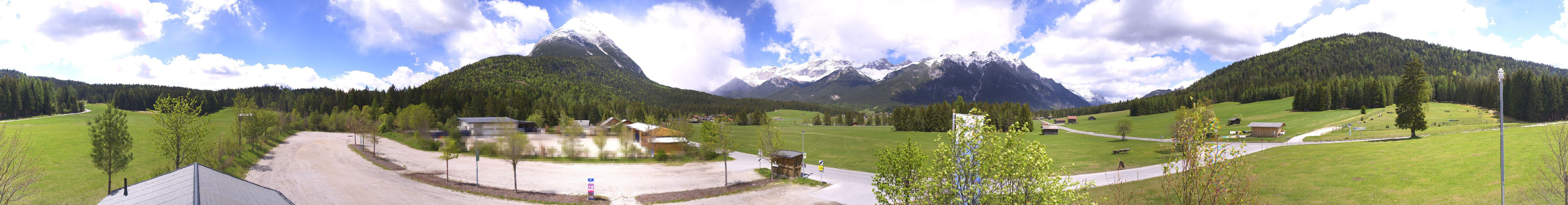Archiv Foto Webcam Leutasch Moos - Rödlach Parkplatz