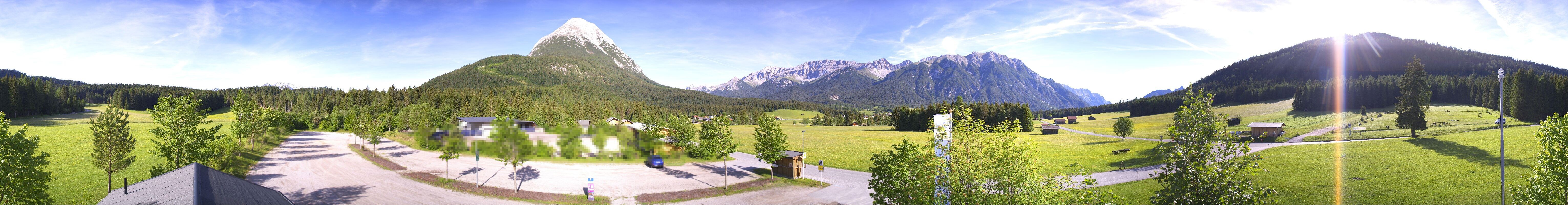 Archiv Foto Webcam Leutasch Moos - Rödlach Parkplatz