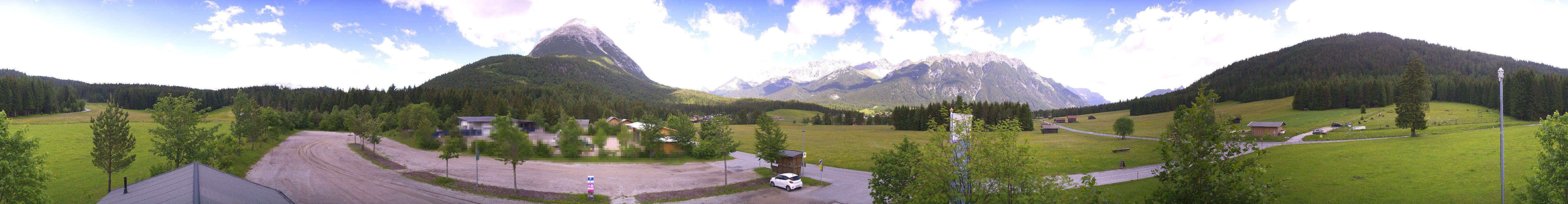 Archiv Foto Webcam Leutasch Moos - Rödlach Parkplatz