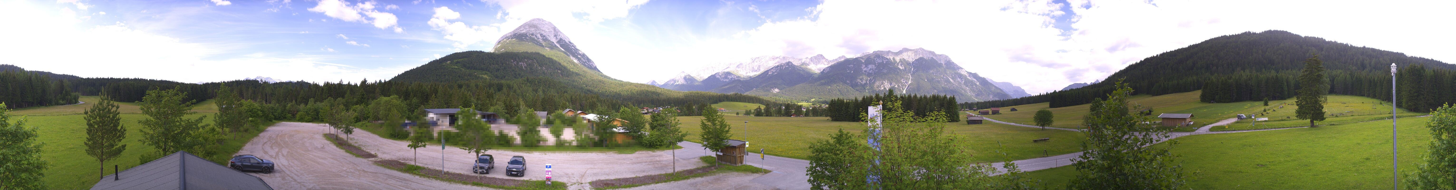 Archiv Foto Webcam Leutasch Moos - Rödlach Parkplatz