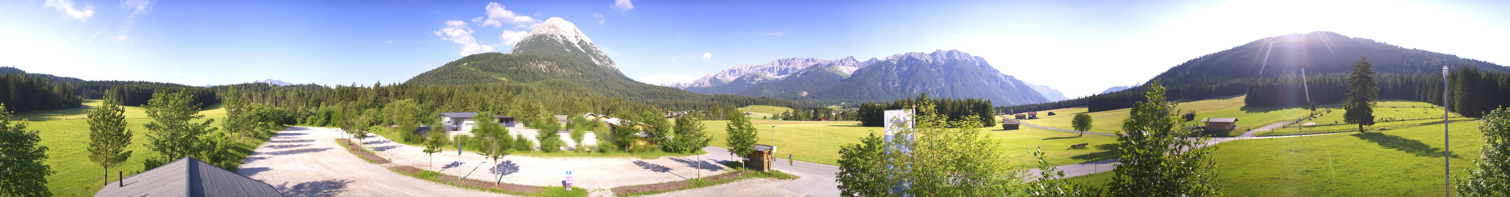 Archiv Foto Webcam Leutasch Moos - Rödlach Parkplatz