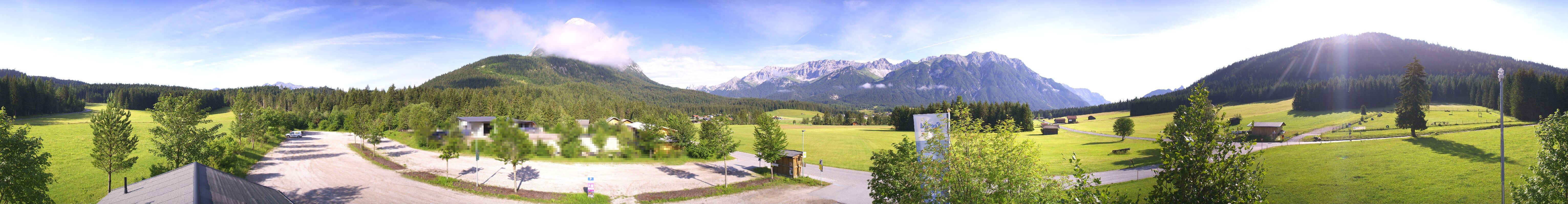 Archiv Foto Webcam Leutasch Moos - Rödlach Parkplatz