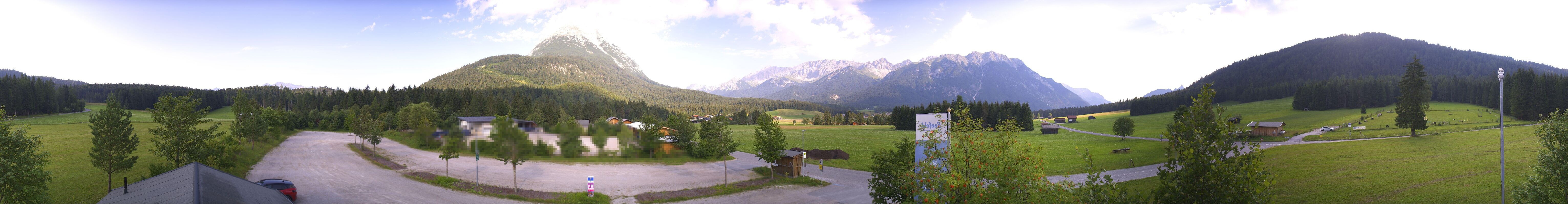 Archiv Foto Webcam Leutasch Moos - Rödlach Parkplatz