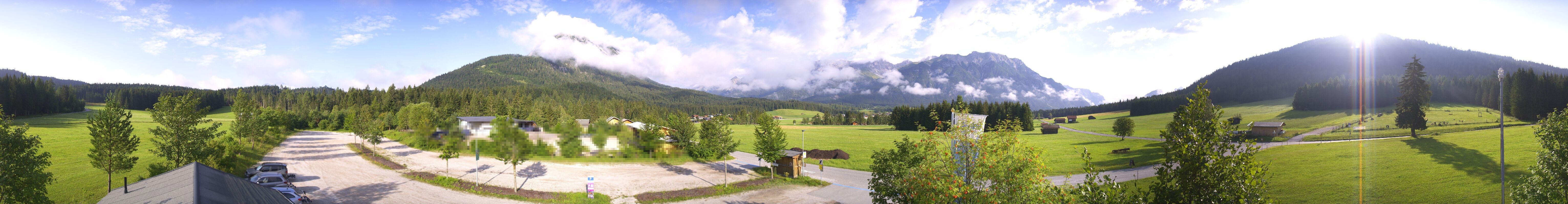 Archiv Foto Webcam Leutasch Moos - Rödlach Parkplatz