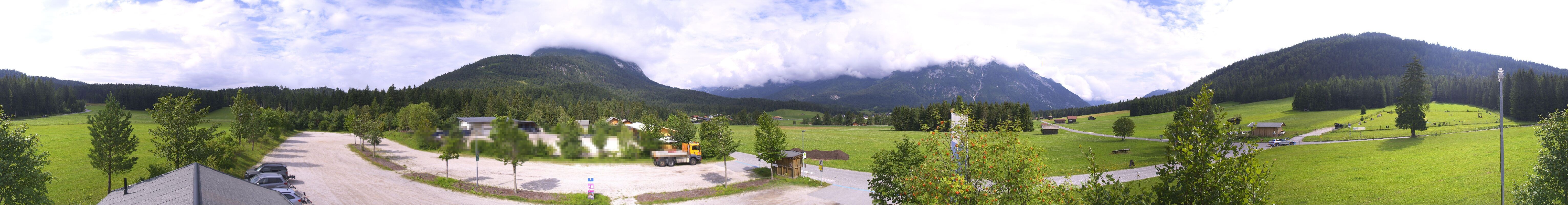 Archiv Foto Webcam Leutasch Moos - Rödlach Parkplatz