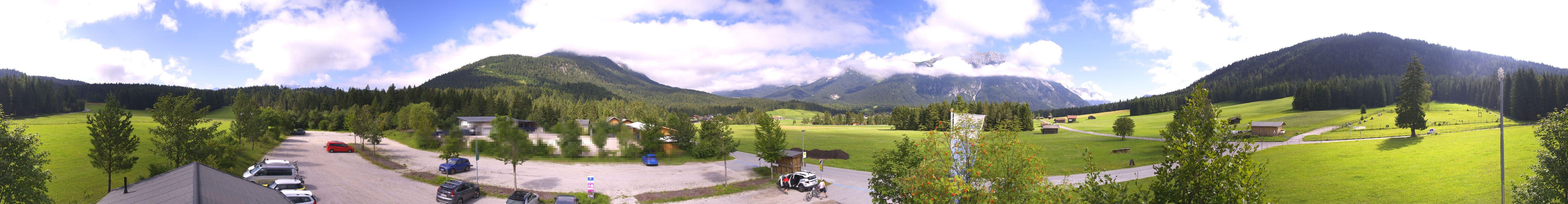 Archiv Foto Webcam Leutasch Moos - Rödlach Parkplatz