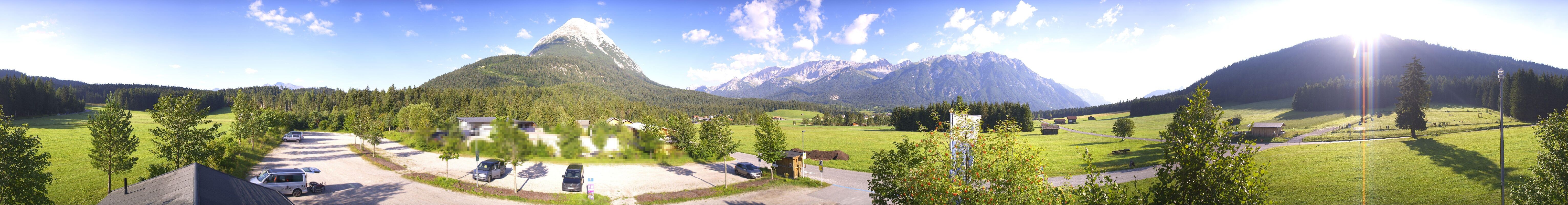 Archiv Foto Webcam Leutasch Moos - Rödlach Parkplatz