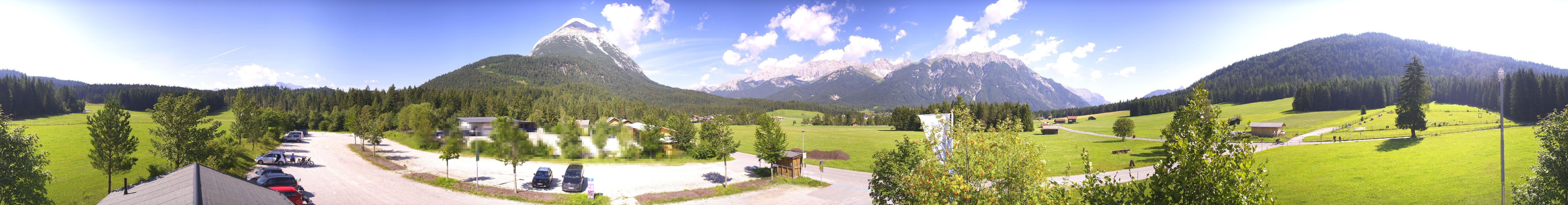 Archiv Foto Webcam Leutasch Moos - Rödlach Parkplatz
