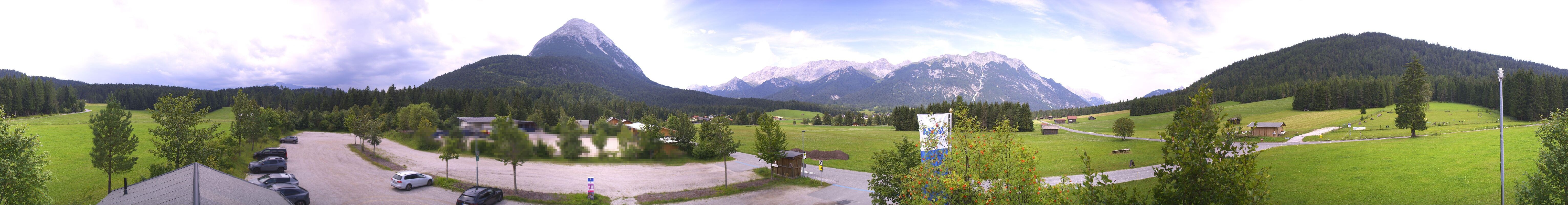 Archiv Foto Webcam Leutasch Moos - Rödlach Parkplatz