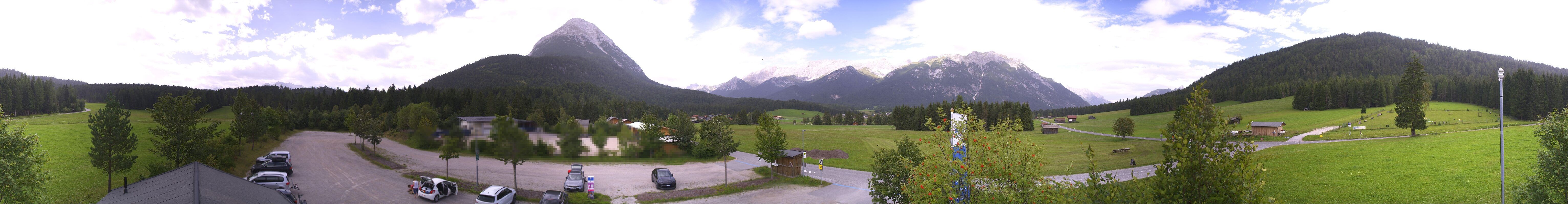 Archiv Foto Webcam Leutasch Moos - Rödlach Parkplatz