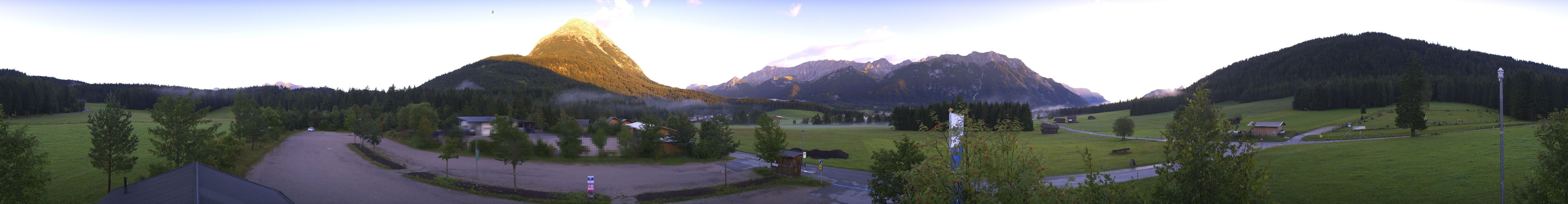 Archiv Foto Webcam Leutasch Moos - Rödlach Parkplatz