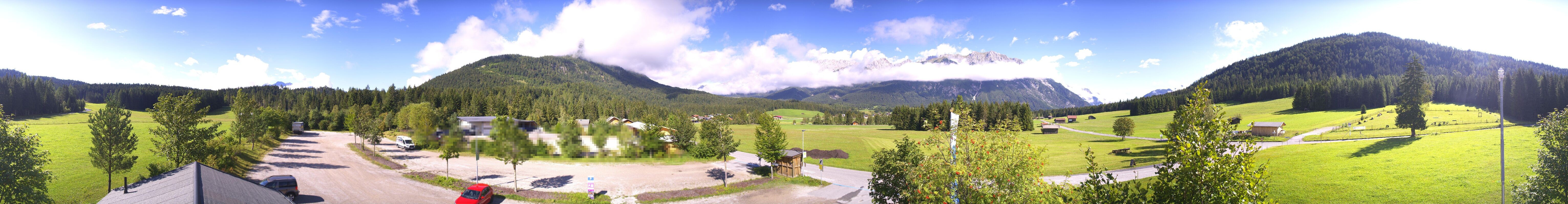 Archiv Foto Webcam Leutasch Moos - Rödlach Parkplatz