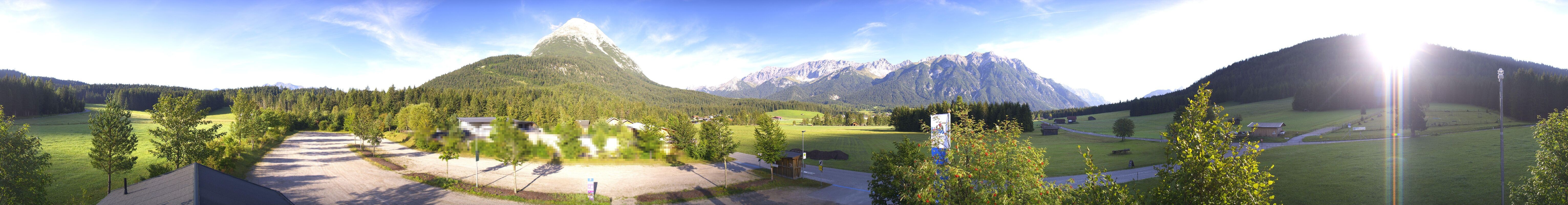 Archiv Foto Webcam Leutasch Moos - Rödlach Parkplatz