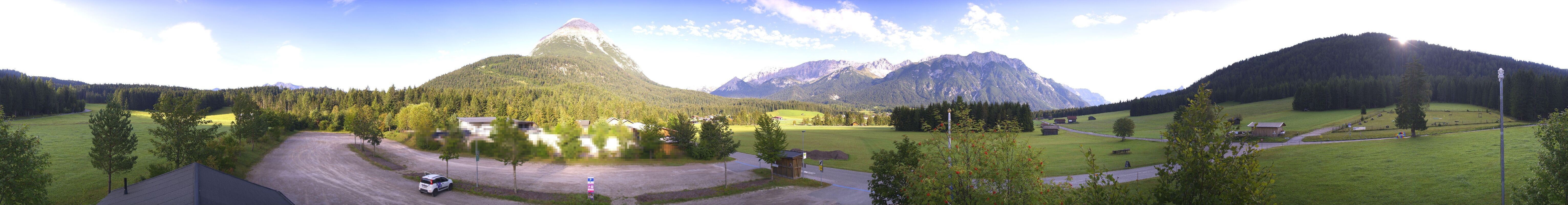 Archiv Foto Webcam Leutasch Moos - Rödlach Parkplatz
