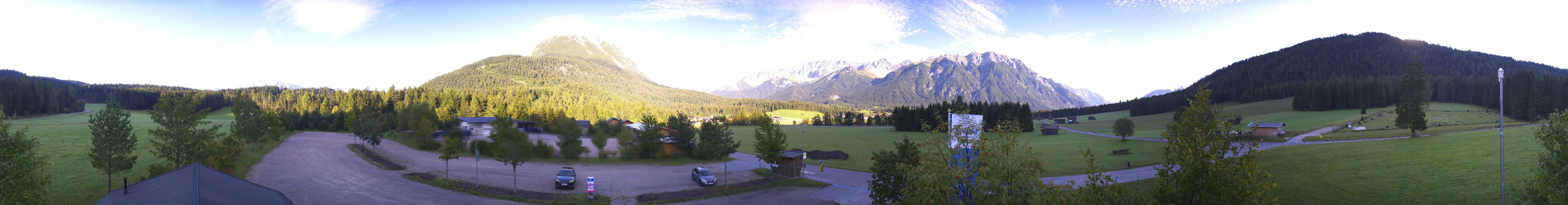 Archiv Foto Webcam Leutasch Moos - Rödlach Parkplatz