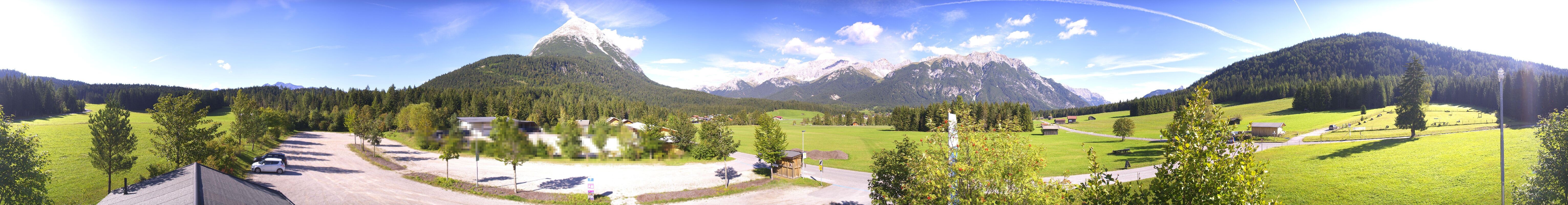 Archiv Foto Webcam Leutasch Moos - Rödlach Parkplatz
