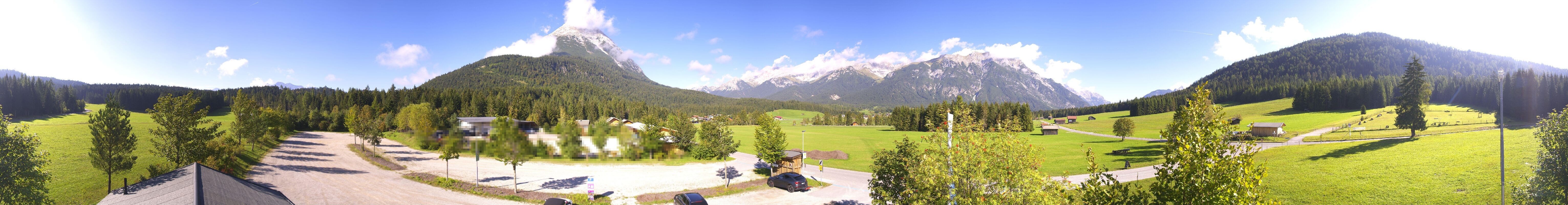 Archiv Foto Webcam Leutasch Moos - Rödlach Parkplatz