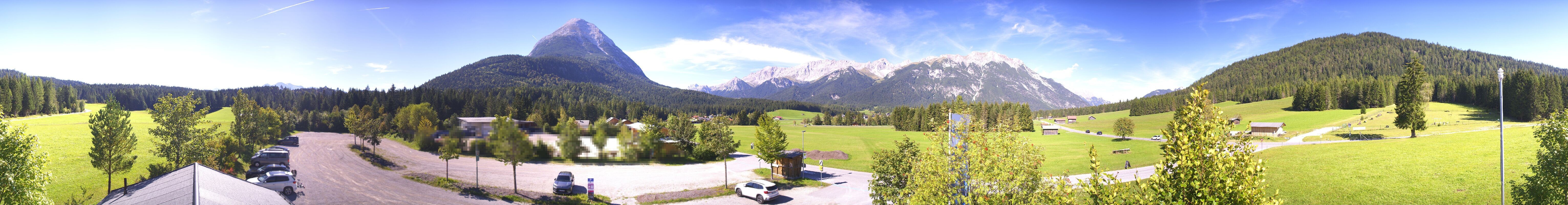 Archiv Foto Webcam Leutasch Moos - Rödlach Parkplatz