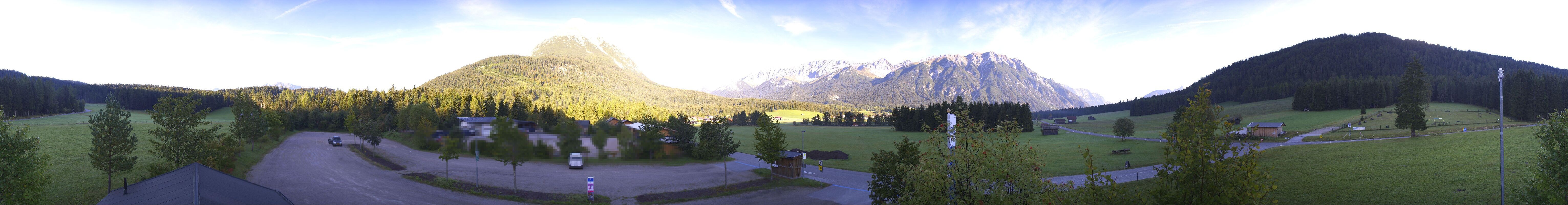 Archiv Foto Webcam Leutasch Moos - Rödlach Parkplatz