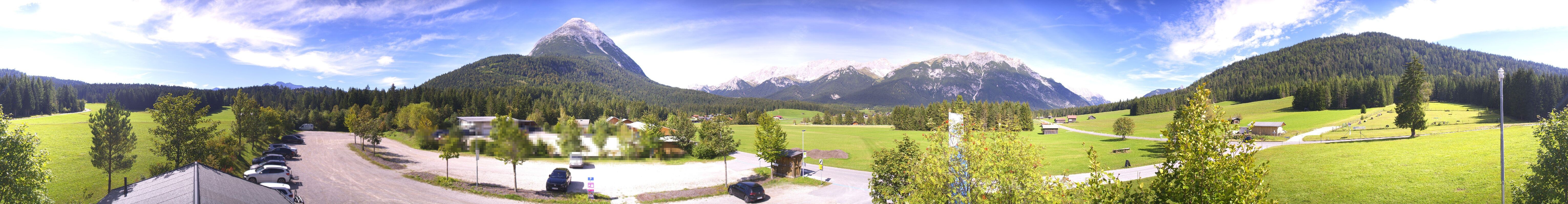 Archiv Foto Webcam Leutasch Moos - Rödlach Parkplatz