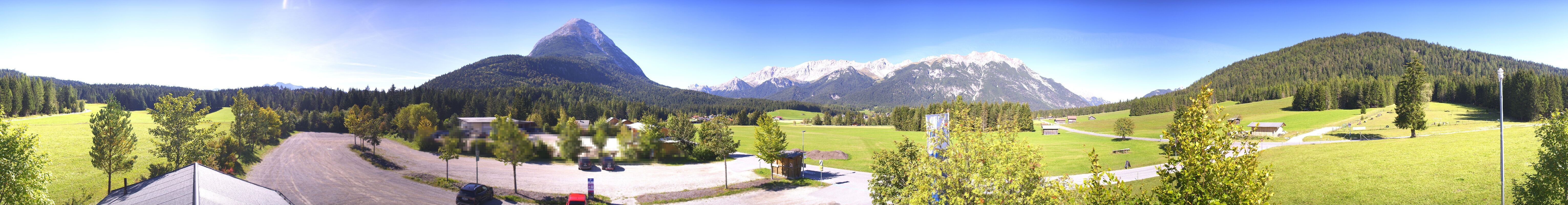 Archiv Foto Webcam Leutasch Moos - Rödlach Parkplatz