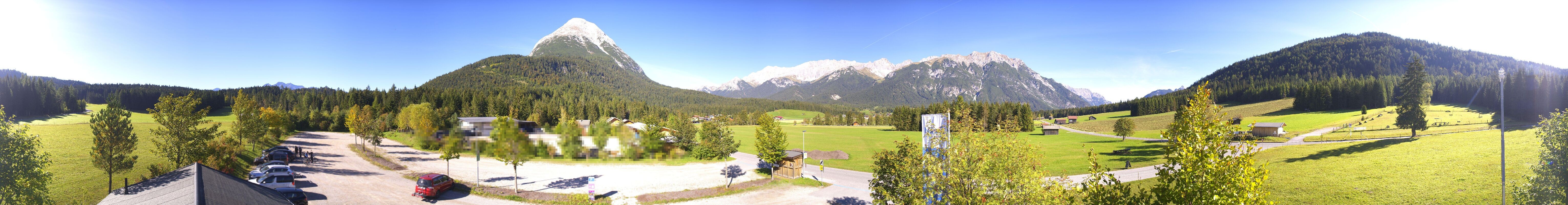 Archiv Foto Webcam Leutasch Moos - Rödlach Parkplatz