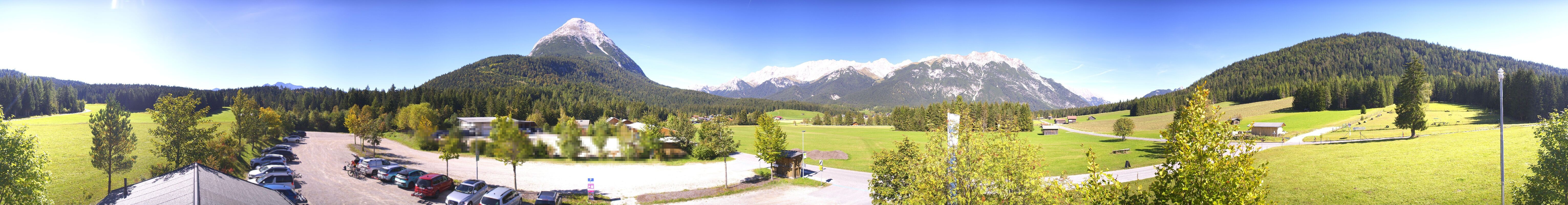 Archiv Foto Webcam Leutasch Moos - Rödlach Parkplatz