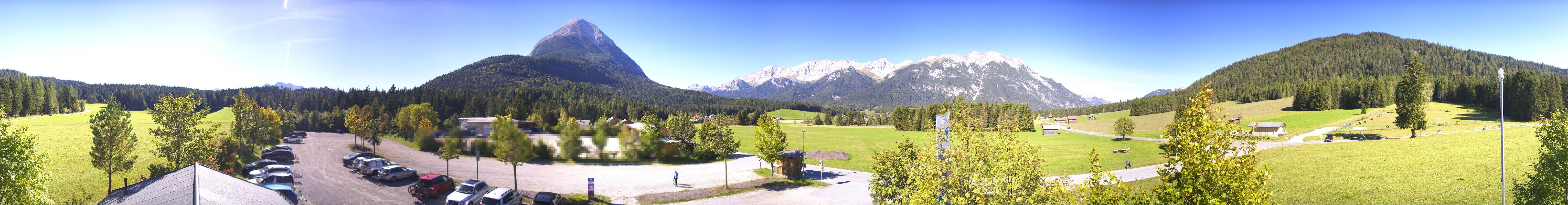 Archiv Foto Webcam Leutasch Moos - Rödlach Parkplatz