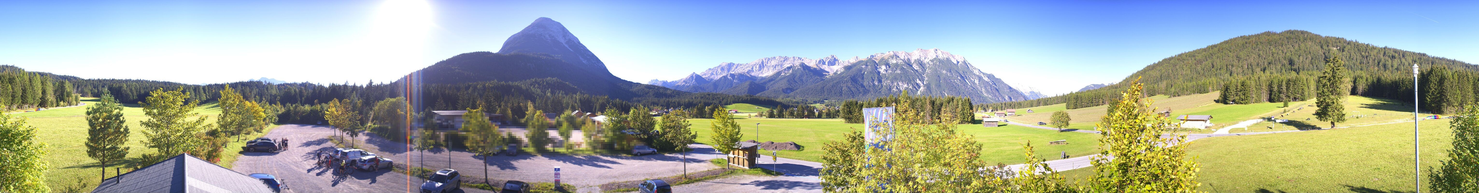Archiv Foto Webcam Leutasch Moos - Rödlach Parkplatz