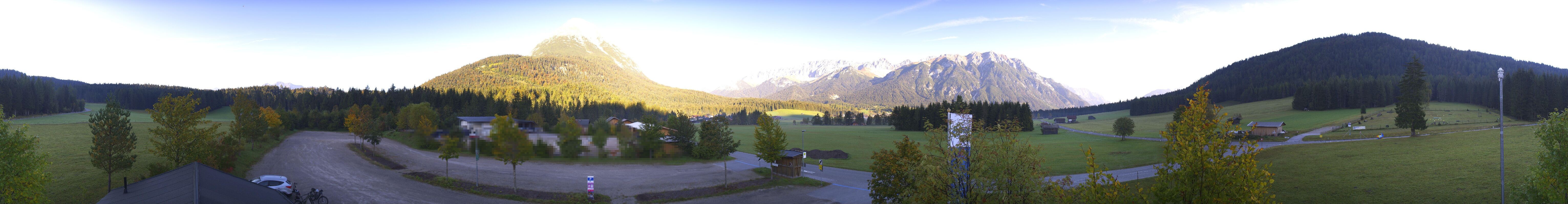 Archiv Foto Webcam Leutasch Moos - Rödlach Parkplatz