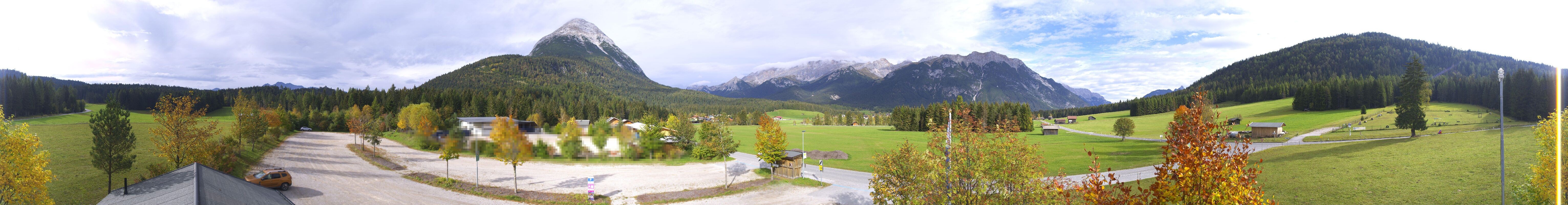 Archiv Foto Webcam Leutasch Moos - Rödlach Parkplatz