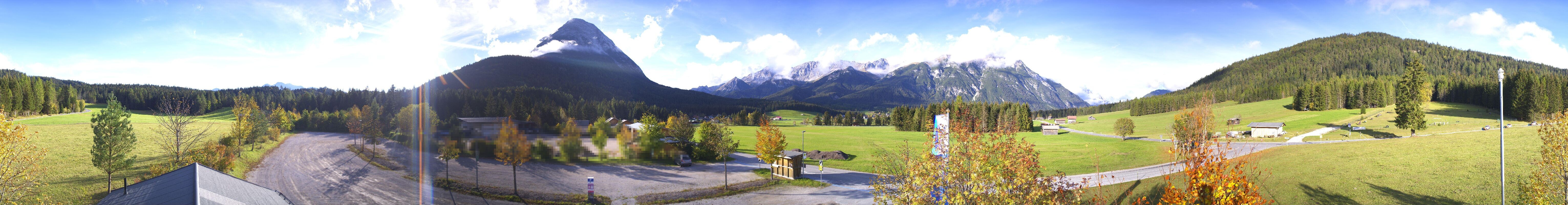 Archiv Foto Webcam Leutasch Moos - Rödlach Parkplatz