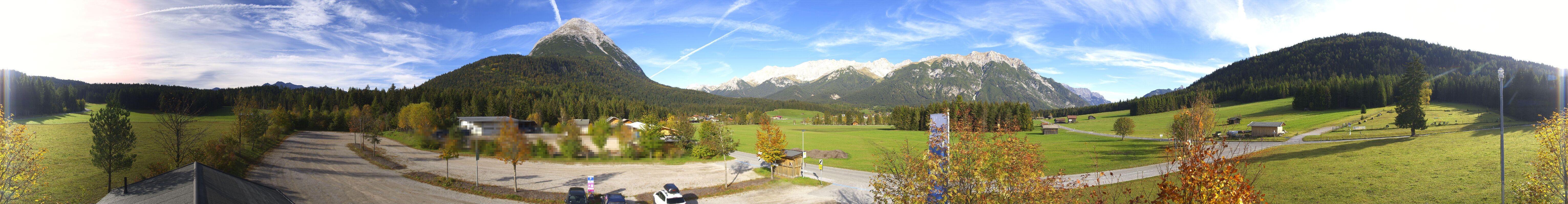 Archiv Foto Webcam Leutasch Moos - Rödlach Parkplatz