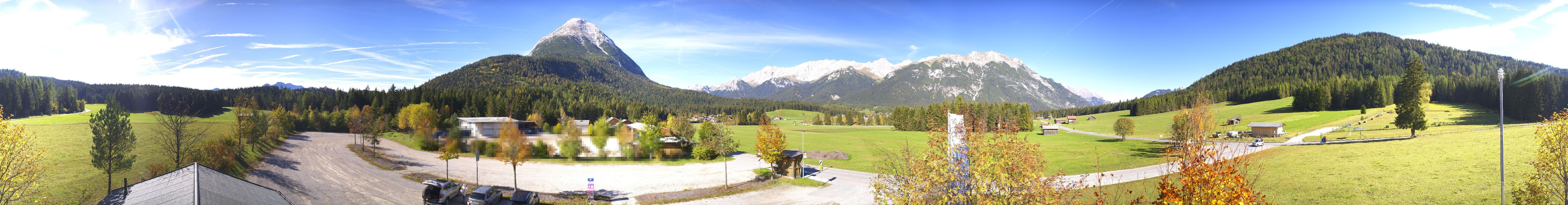 Archiv Foto Webcam Leutasch Moos - Rödlach Parkplatz