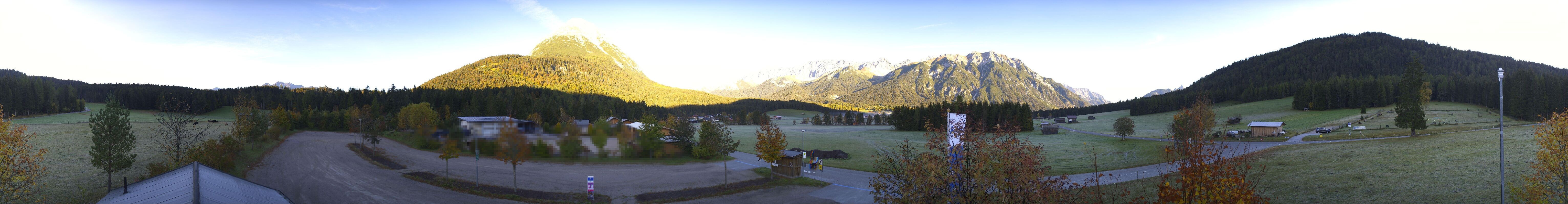 Archiv Foto Webcam Leutasch Moos - Rödlach Parkplatz