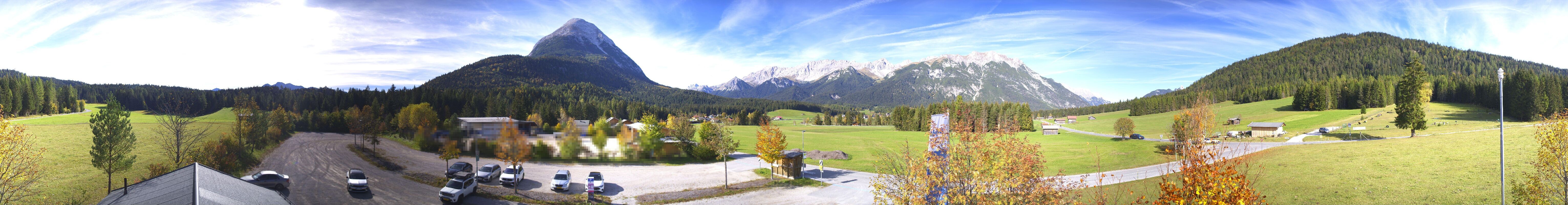 Archiv Foto Webcam Leutasch Moos - Rödlach Parkplatz