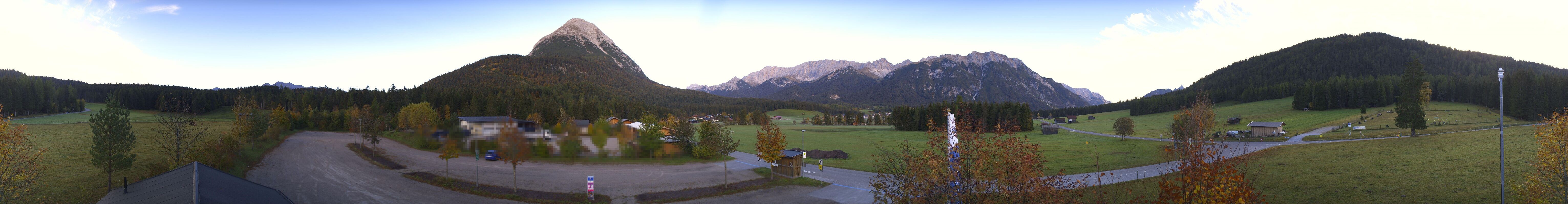 Archiv Foto Webcam Leutasch Moos - Rödlach Parkplatz