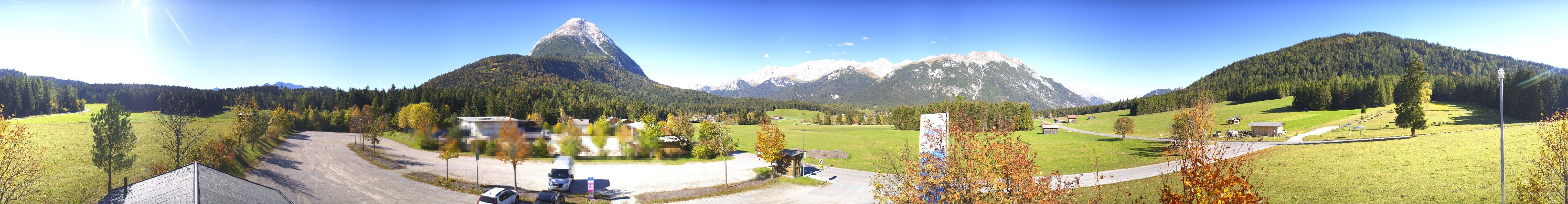 Archiv Foto Webcam Leutasch Moos - Rödlach Parkplatz