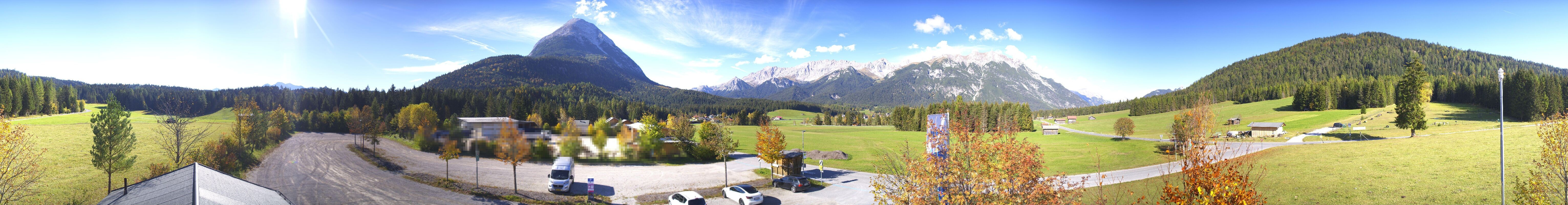 Archiv Foto Webcam Leutasch Moos - Rödlach Parkplatz