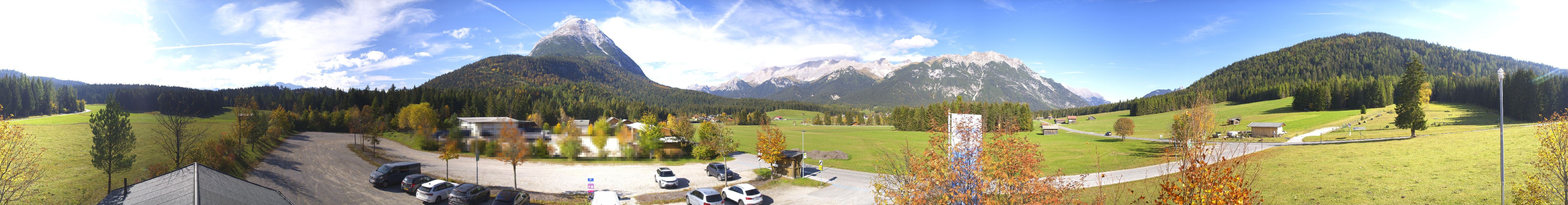 Archiv Foto Webcam Leutasch Moos - Rödlach Parkplatz