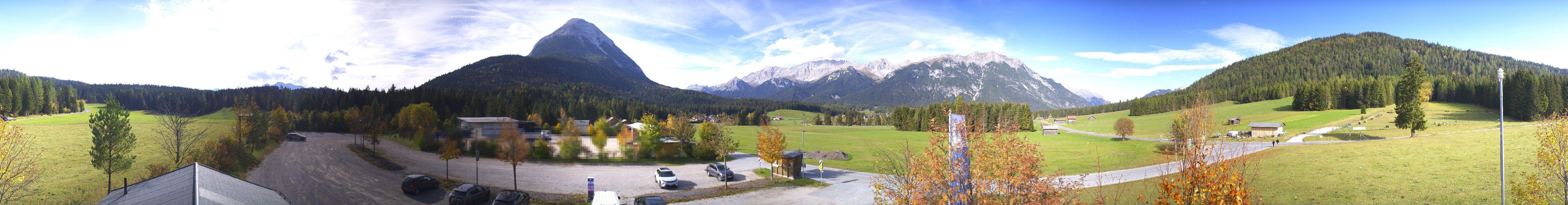 Archiv Foto Webcam Leutasch Moos - Rödlach Parkplatz