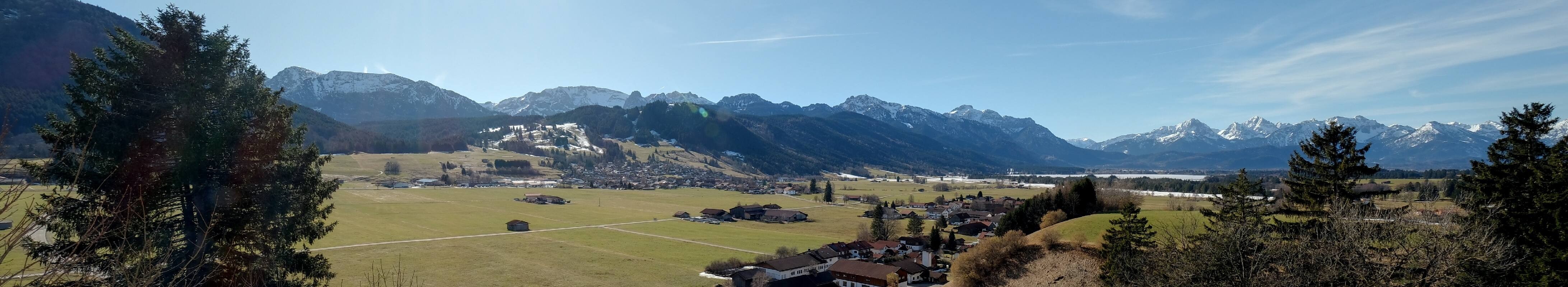 Archiv Foto Webcam Halblech - Blick über Buching