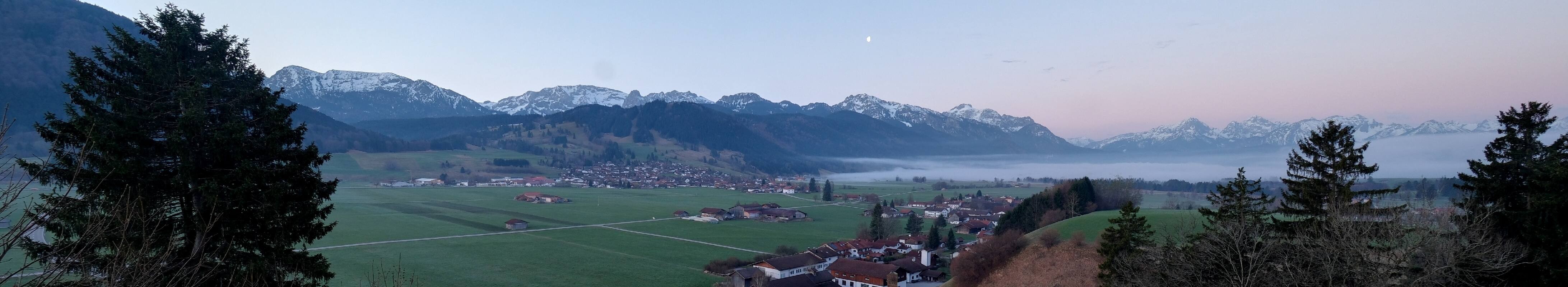 Archiv Foto Webcam Halblech - Blick über Buching