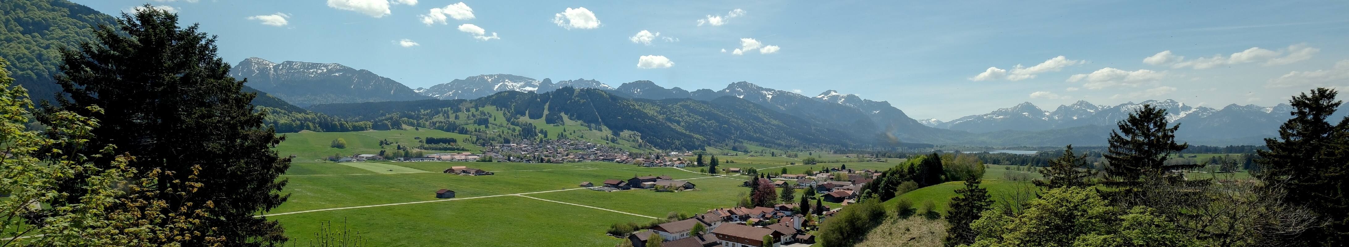 Archiv Foto Webcam Halblech - Blick über Buching