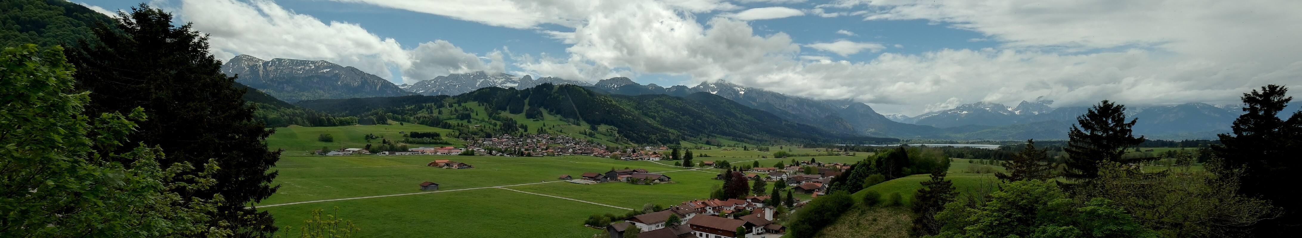 Archiv Foto Webcam Halblech - Blick über Buching