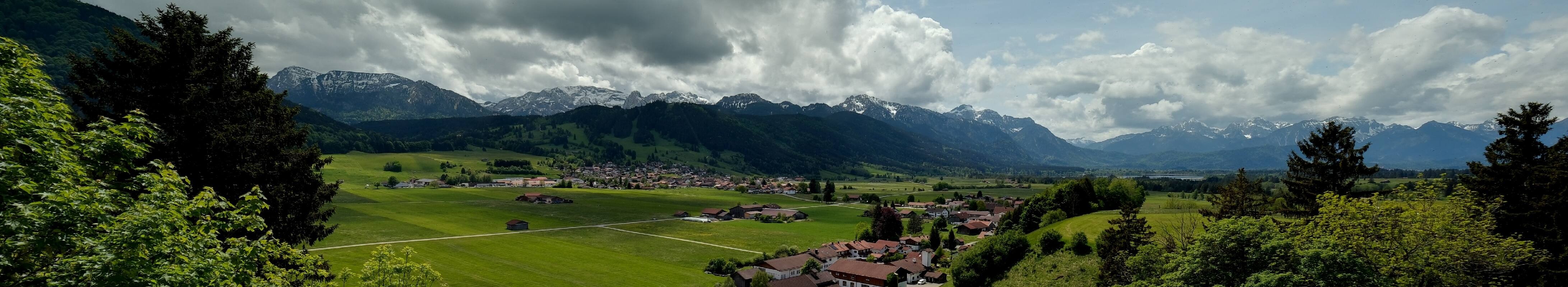 Archiv Foto Webcam Halblech - Blick über Buching