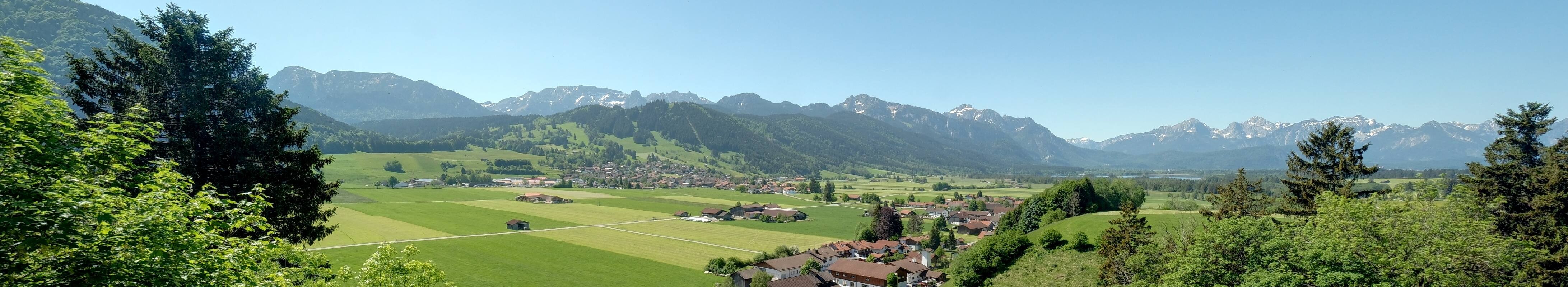 Archiv Foto Webcam Halblech - Blick über Buching