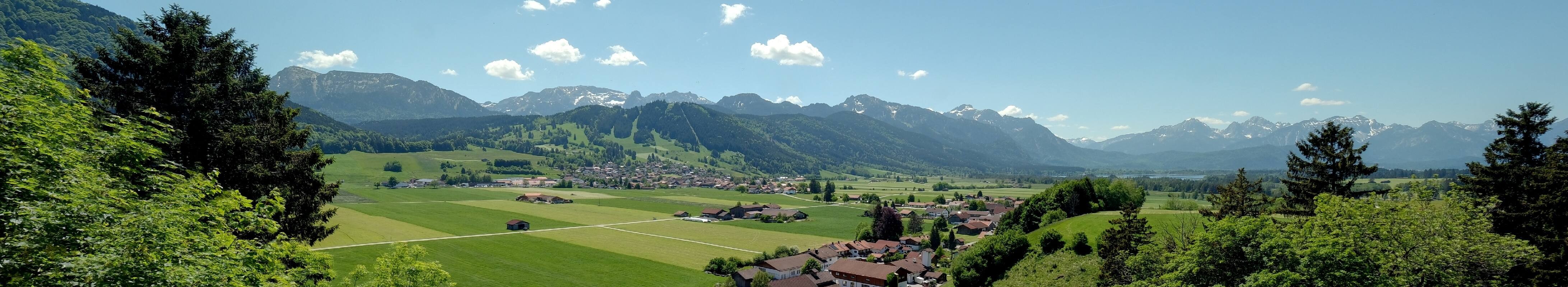 Archiv Foto Webcam Halblech - Blick über Buching